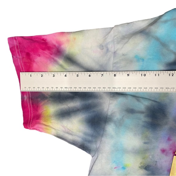 BAS1C Ma+H upcycled unisex rainbow Spiral TIE DYE short sleeved top sz X-LARGE - Picture 12 of 12